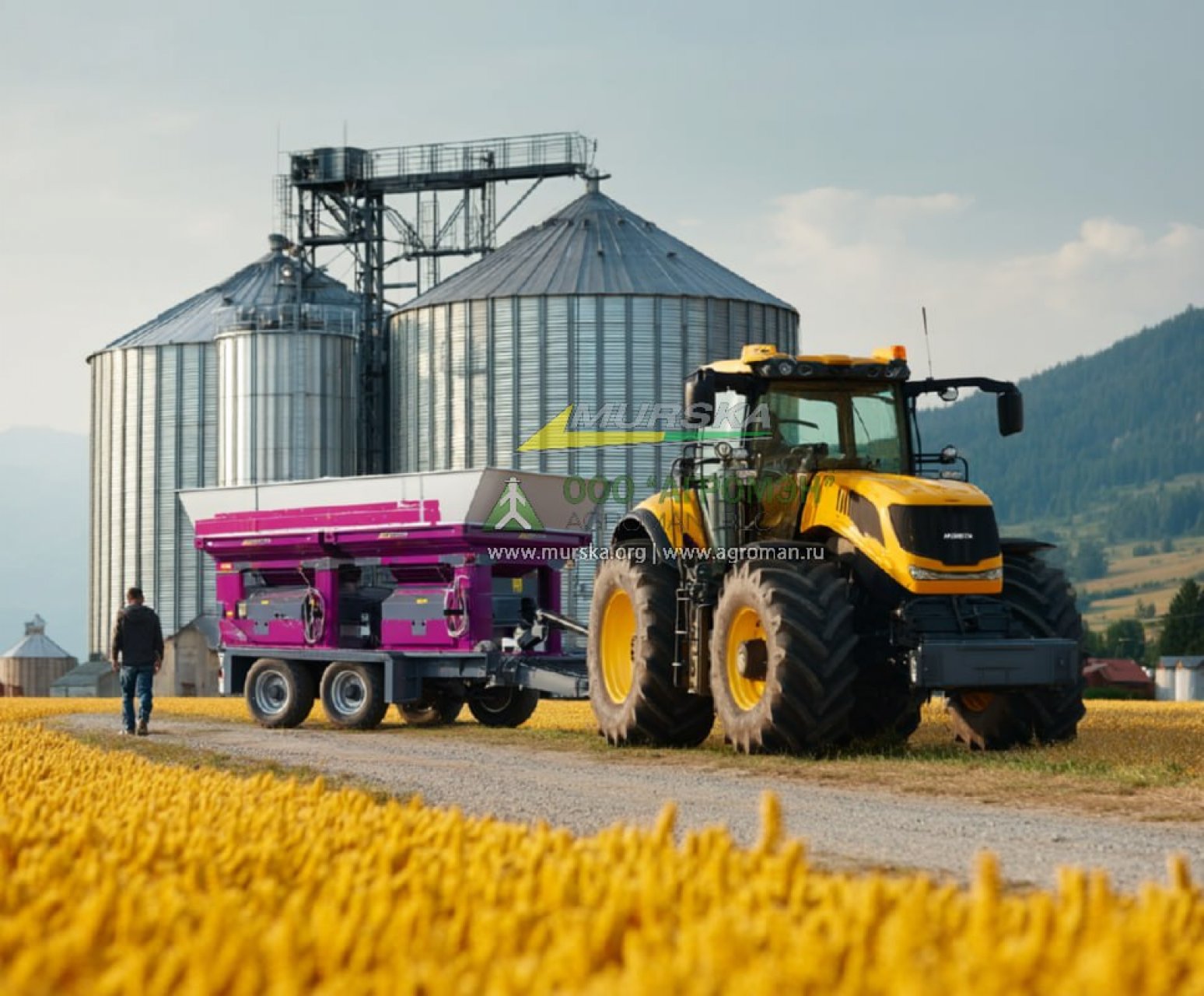 Плющилка зерна Murska для плющения кормового зерна, гороха, бобов, кукурузы